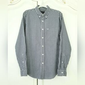 Abercrombie And Fitch Blue White Check Long Sleeve Stretch Poplin Shirt L NWT